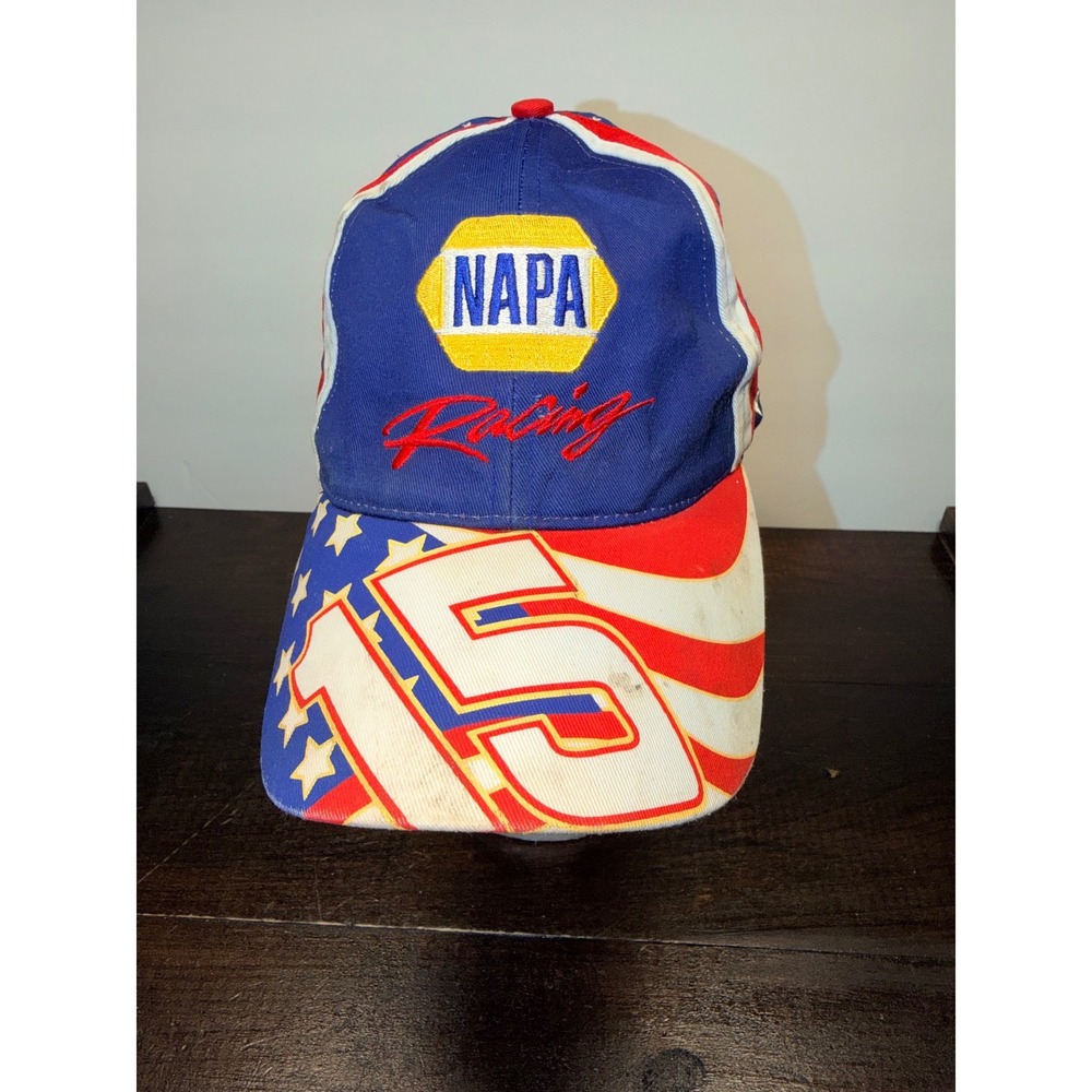 NAPA‎ Racing #15 NASCAR Hat Blue Red White Patriotic Stars Stripes